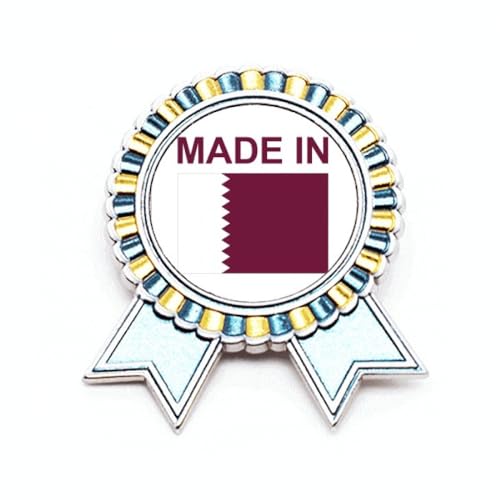 Broche Qatar Country Love en métal taille M pour vêtements