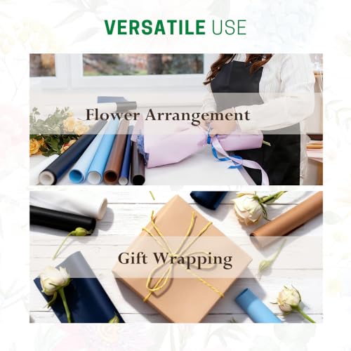 Image of Oasis Frosted Gold Bouquet Wrapping Roll Premium Korean Style Flower Wrap for Fresh Flowers & Gift Packaging Florist Essential Supplies 60 Micron 25 Meter Long