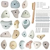 Qicrdvi 20 Pcs Resin Rock Climbing Holds for All Ages, Premium Large Training Rock Climbing Grips Indoor/Outdoor, Rock-Like Texture Holds for Your Climbing Wall