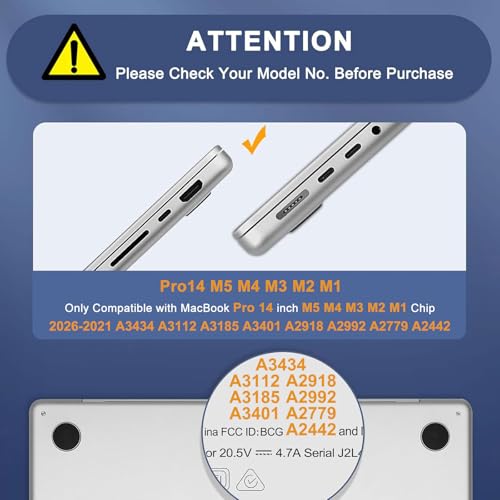 Image of MOSISO Compatible with MacBook Pro 14 inch Case 2025 2024 2023 2022 2021 M5 M4 M3 M2 M1 A3434 A3112 A3185 A3401 A2918 A2992 A2779 A2442, Hard Shell&Keyboard Cover&Screen Film&Pouch,Pastel Blue