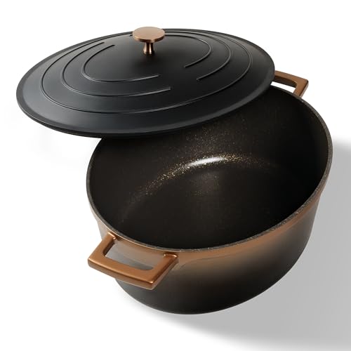 STONELINE Cocotte Bräter Induktion mit Deckel 32 cm, 6,6 L, Topf Antihaft Beschichtung mit echten Steinpartikeln… – Ansicht 1