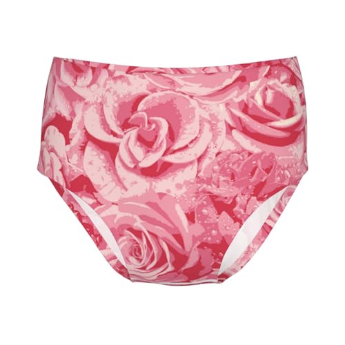 Flowers Theme Of Roses Girls' Underwear Soft Cotton Little Girls Panties Comfort Briefs