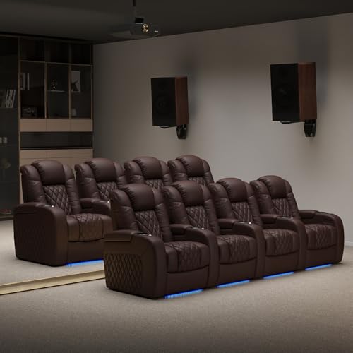 Image of Weilianda Home Theater Seating, Top Grain Leather Movie Theater Chair