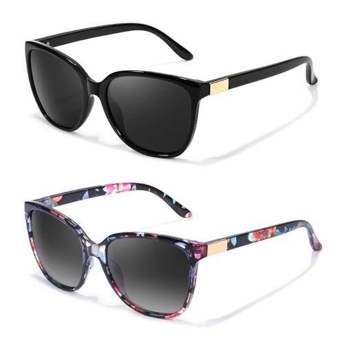 LVIOE 2P Polarisierte Sonnenbrille Damen - Stylischer und Trendiger UV400 Schutz für Outdoor Aktivitäten