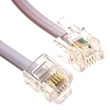 ADSL Banda Acha Módem Cable RJ11 a RJ11 Teléfono Enchufe a Router Blanco 2 m [2 metros/2m]