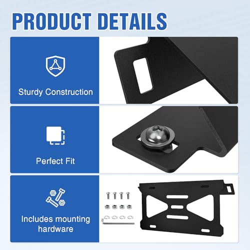 Image of Nilight Front License Plate Bracket fit for Ford Bronco 2 /4 Door 2021 2022 2023 2024 2025 2026 Steel License Plate Mounting Holder for Heavy-Duty Modular Bumper no Drilling Required Rattle-Free Black