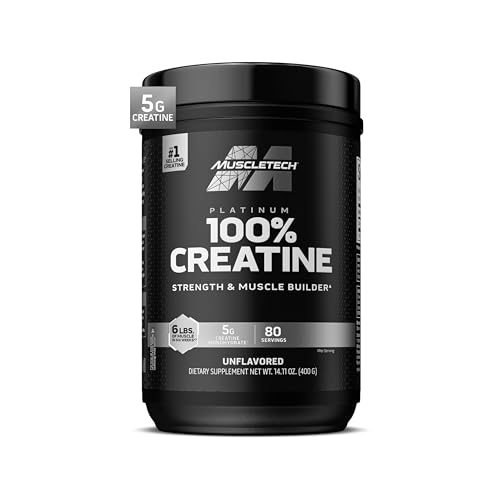 MuscleTech Platinum 100% Creatine Monohydrate Powder Pure Micronized Muscle Recovery Helps Increase Muscle Power Boost Strength and Enhance Performance for Men & Women Unflavored 400 grams