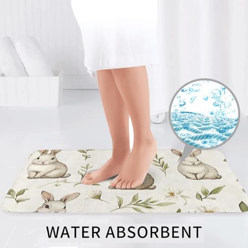 Juego de 3 alfombras de baño con estampado pascual de microfibra suave antideslizante 7