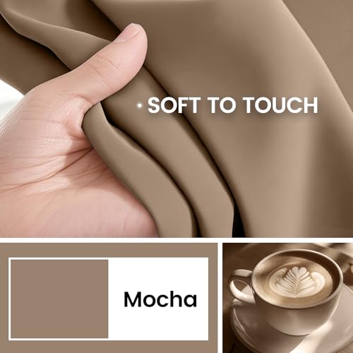 Image of COSVIYA 100% Khaki Green Blackout Curtains for Living Room 84 Inches Length