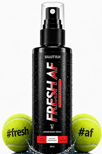 Image of Fresh AF Men's Hygiene Spray for Intimate & Lower Body Odour Control - 750 Sprays | Barely There Anti-Bacterial, pH Balanced with Aloe Vera | Pre Workout & Post Gym Freshness Spray | Sweat Protection (No Mercy)