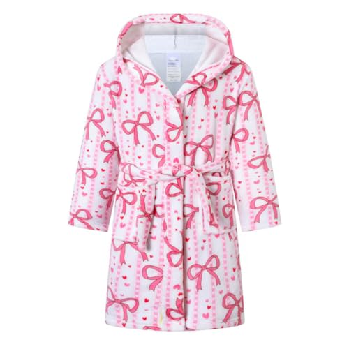Image of Boys Girls Bathrobes,Toddler Boy Girl Robes,Children's Plush Soft Coral Fleece Hooded Pajamas Sleepwear for Kids