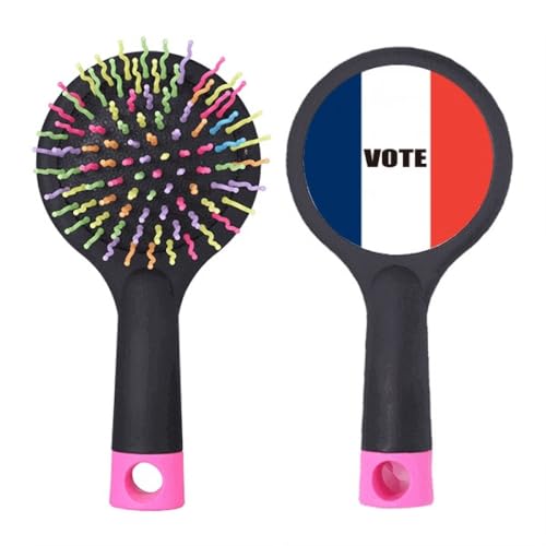 Brosse à cheveux démêlante motif France pour salon de coiffure sur coussin