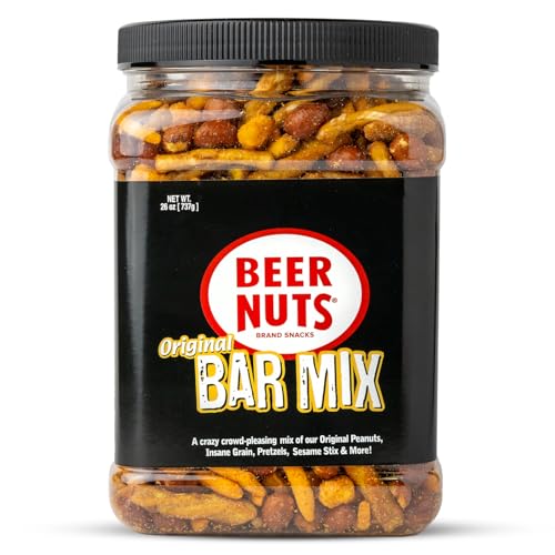 BEER NUTS Original Bar Mix - Crunchy Party Pretzels, Cheese Sticks, Sesame Sticks, Roasted Corn...