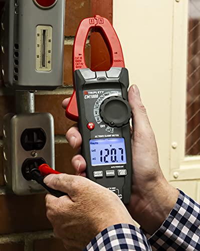 Image of Triplett CM1000 True RMS 6000 Count 1000A AC Clamp Meter with Inrush, LPF, LOZ, and Certificate of Traceability to NIST