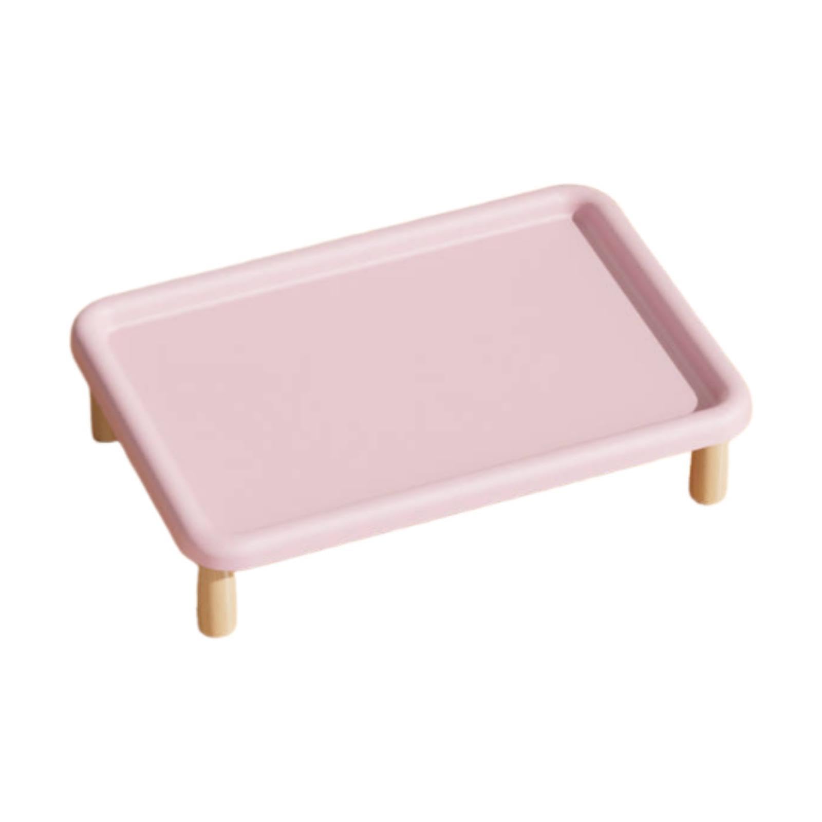 Baoblaze Raised Cat Bowl Stand, Durable Wood Leg Cat Feeder Elevated Shelf Large Capacity Wide Stable Raised Pet Bowls Platform Table for Cats and Dogs Neck Health, Easy to Clean, Pink