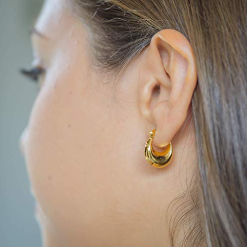 small gold chunky hoop earrings