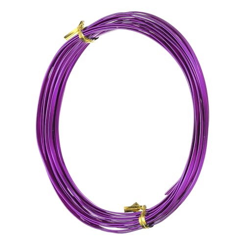 Image of uxcell 18 Gauge Flat Aluminum Wire, 16.40 ft 3mm Wide Aluminum Crafts Wire for Flower Bonsai Crafts Carving DIY Bezel Sculpting Gem Metal Wrap, Dark Purple