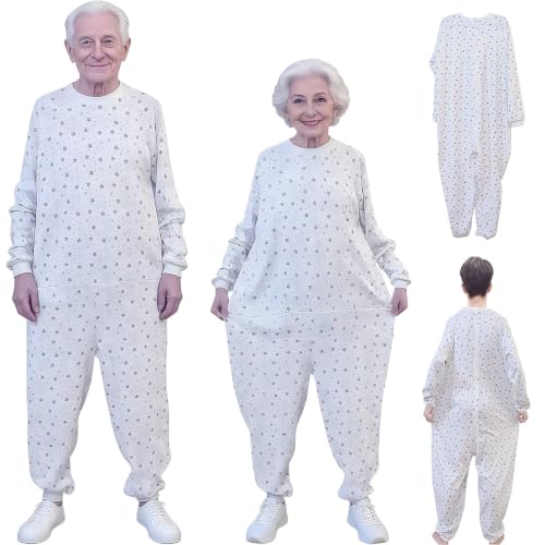 Image of Unisex Jumpsuit with Back-Zipper,Suitable for Incontinence Care,Alzheimer's Patients,Seniors,Dementia Patient