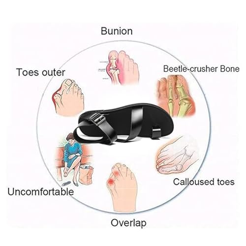 Men's Summer Fashion Adjustable Buckle Soft Bunion Corrector Sandals, Casual Orthopedic Clip Toe Ankle Buckle Flat Non-Slip Sandals, for Papa Husband, Big Toes Bent Toes and Pain Relief2