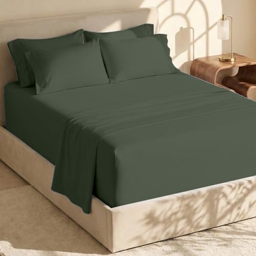 Image of Hearth & Harbor Bed Sheets, Luxury Soft 6 Piece Bed Sheet Set Extra Deep Pocket Fitted Sheets Fits Mattress up to 21 inch, Double Brushed Bedding Sheets & Pillowcases,