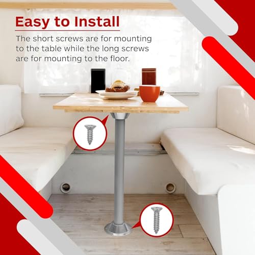 Base de mesa de pedestal de aluminio JT-HLM para montaje en piso de autocaravanas, pack de 2 6