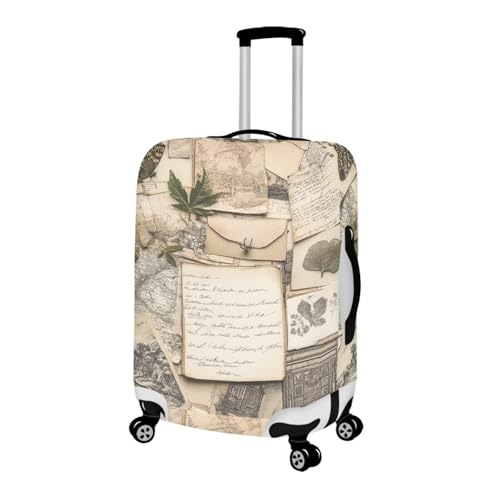 FOR U DESIGNS Vintage Postcard Stretchable Luggage Sleeves for Suitcases Carry on Luggage Cover Protector Scratch Resistant Foldable Protector Fits 29-32 Inch2