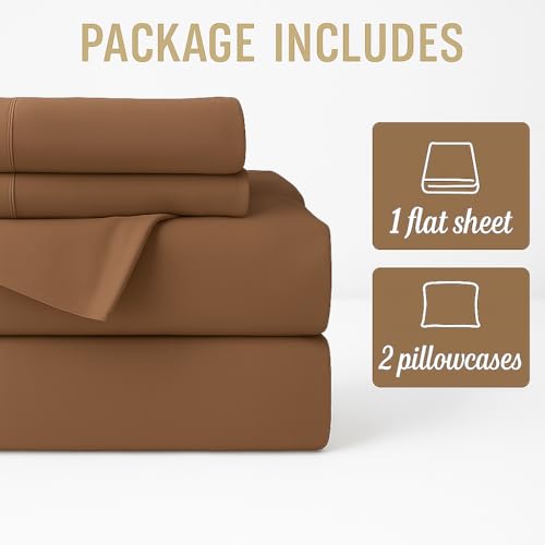 Image of Bedsheets for Single - 60X90 Inch Bed - Microfiber Plain Chocolate Bed Sheet Include Pillow Cover, Ultra Soft | for Home, Hotel, Villa, Resort and Guest House