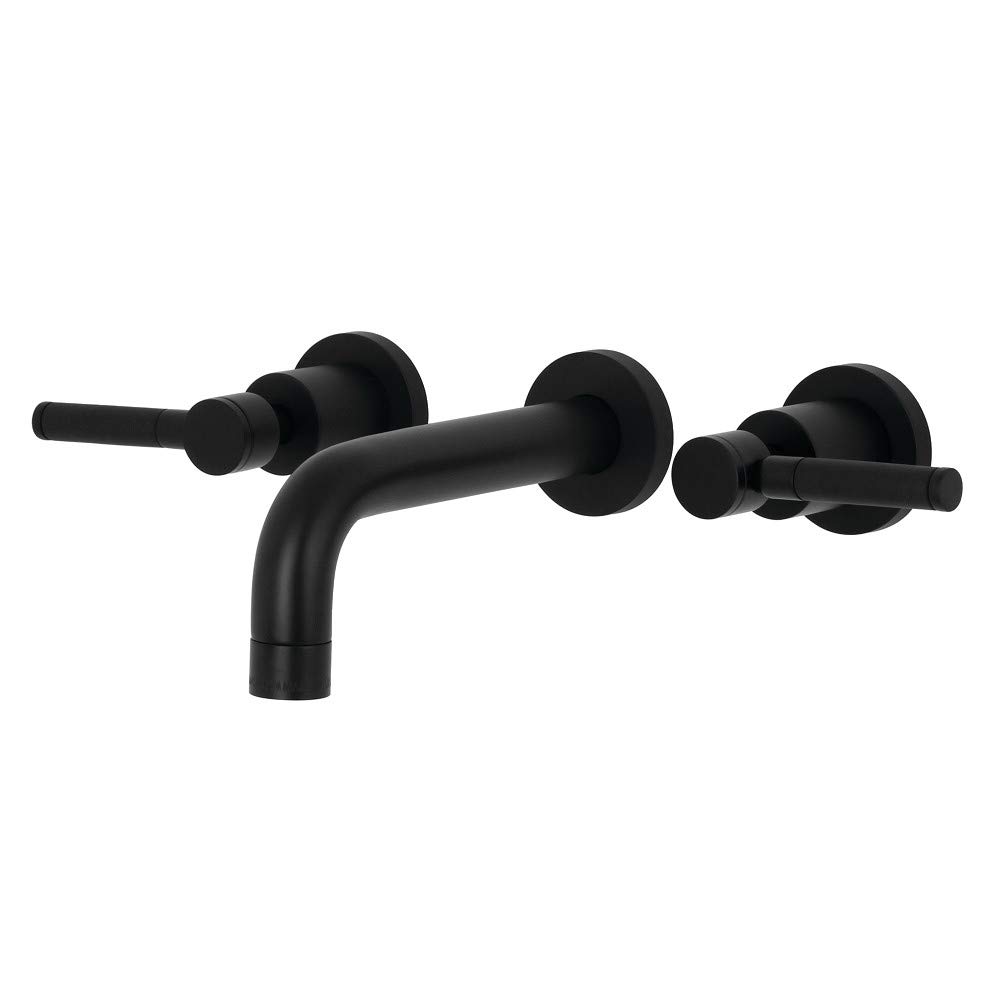 Kingston Brass KS8120DKL Kaiser 20 cm Merkez Duvara Monte Banyo Musluğu, Mat Siyah