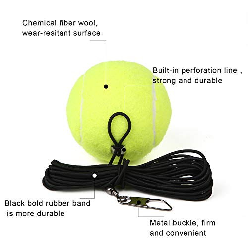 SCIONE Tennis Trainer Ball with String 4 Pack,Sport Tennis Stroke Tennis Ball with Elastic Rope-Back Training Gear Tennis Practice Tool for Single Tennis Player Outdoor Indoor Sport (12)