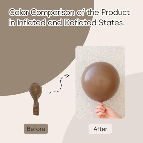 Image of Dark Brown Balloons 12 inch, Brown Latex 50pcs Party Balloons | Coffee, Birthday, Baby Shower, Wedding, Anniversary Party Decorations
