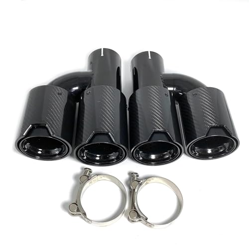 Silenciador brillante y tubo de escape coche doble salida en H para M2 M3 M4 67mm