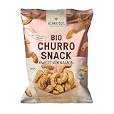 HEIMATGUT® Bio Veganer Churro Snack Sweet Cinnamon | Knuspriger Zimt-Snack nach Churro-Art | Mit Bio-Zutaten | Ohne Palmöl & Gentechnik | 100% natürlich & vegan | Süßer Snack für unterwegs | 8 × 65 g