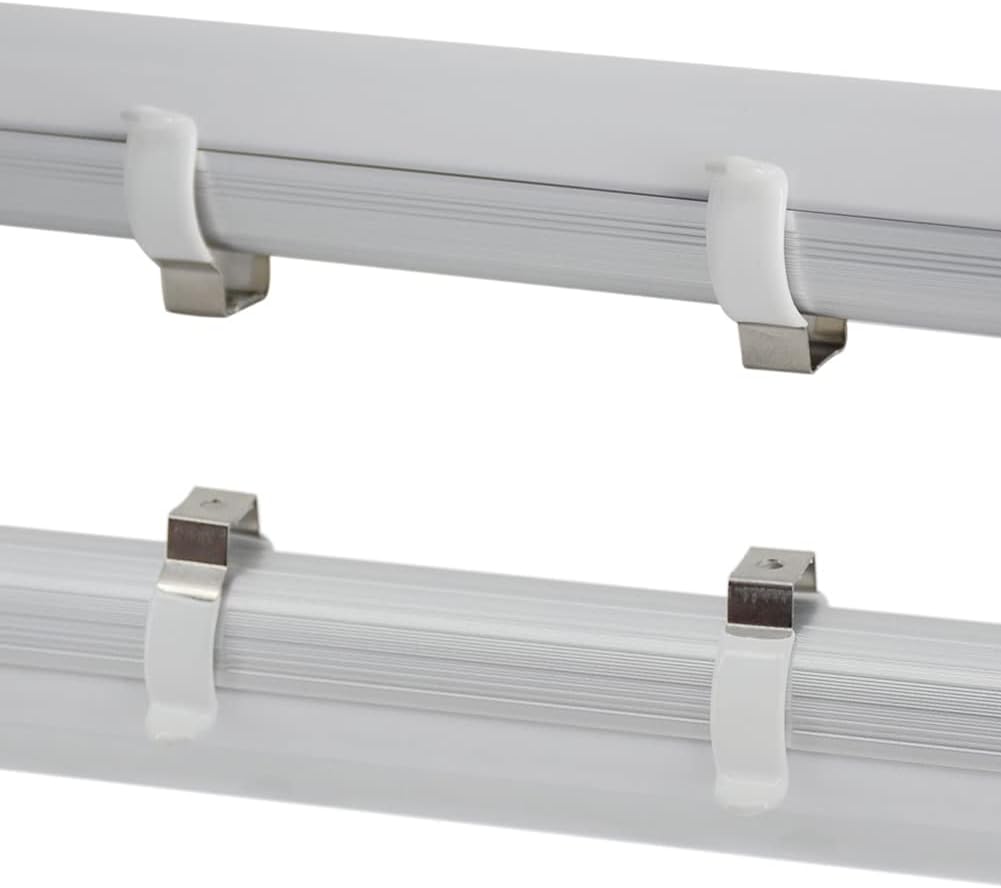 Sonny Brook Hams 20Pcs T12 U Clips LED Tube Light Clips Lighting Fluorescent Lamp Brackets Stainless Steel Lampholder Support Pipe Clamps, White
