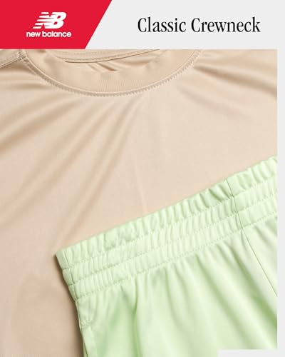 Image of New Balance Boys Shorts Set - 4 Piece Short Sleeve Boy TShirt & Gym Athletic Shorts for Boys - Kids Youth Activewear Set