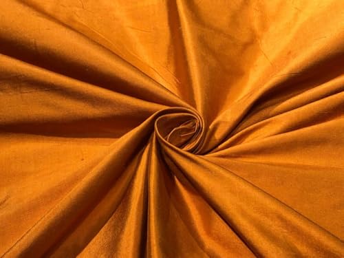 Soie Dupioni orange brûlé 137,2 cm : le tissu DUP420 anti-affaissement pour robes