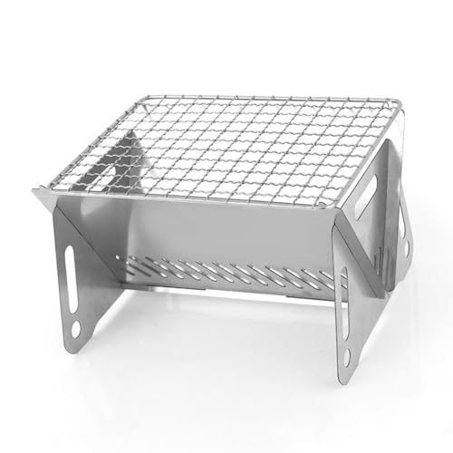 Barbecue-Grill, Mini-Grill, Faltbarer Campinggrill, Tragbar, Abnehmbar, aus Edelstahl, Für Den Außenbereich, Faltbar, Für Picknick, Wandern, Strandparty