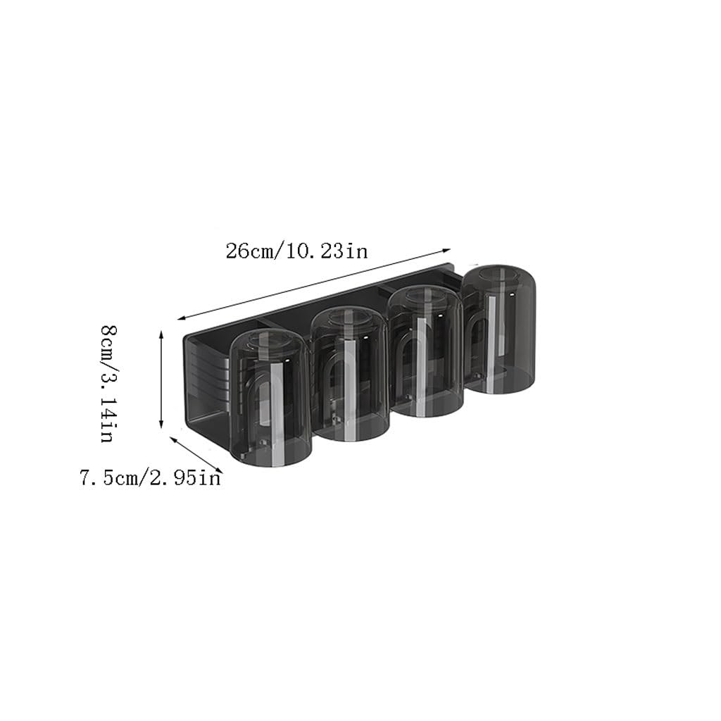 Portaspazzolini Porta spazzolino da denti in alluminio grigio pistola Porta dentifricio da parete for bagno Portaoggetti for pennelli da trucco con tazza Porta Spazzolino da Denti(L26cm)