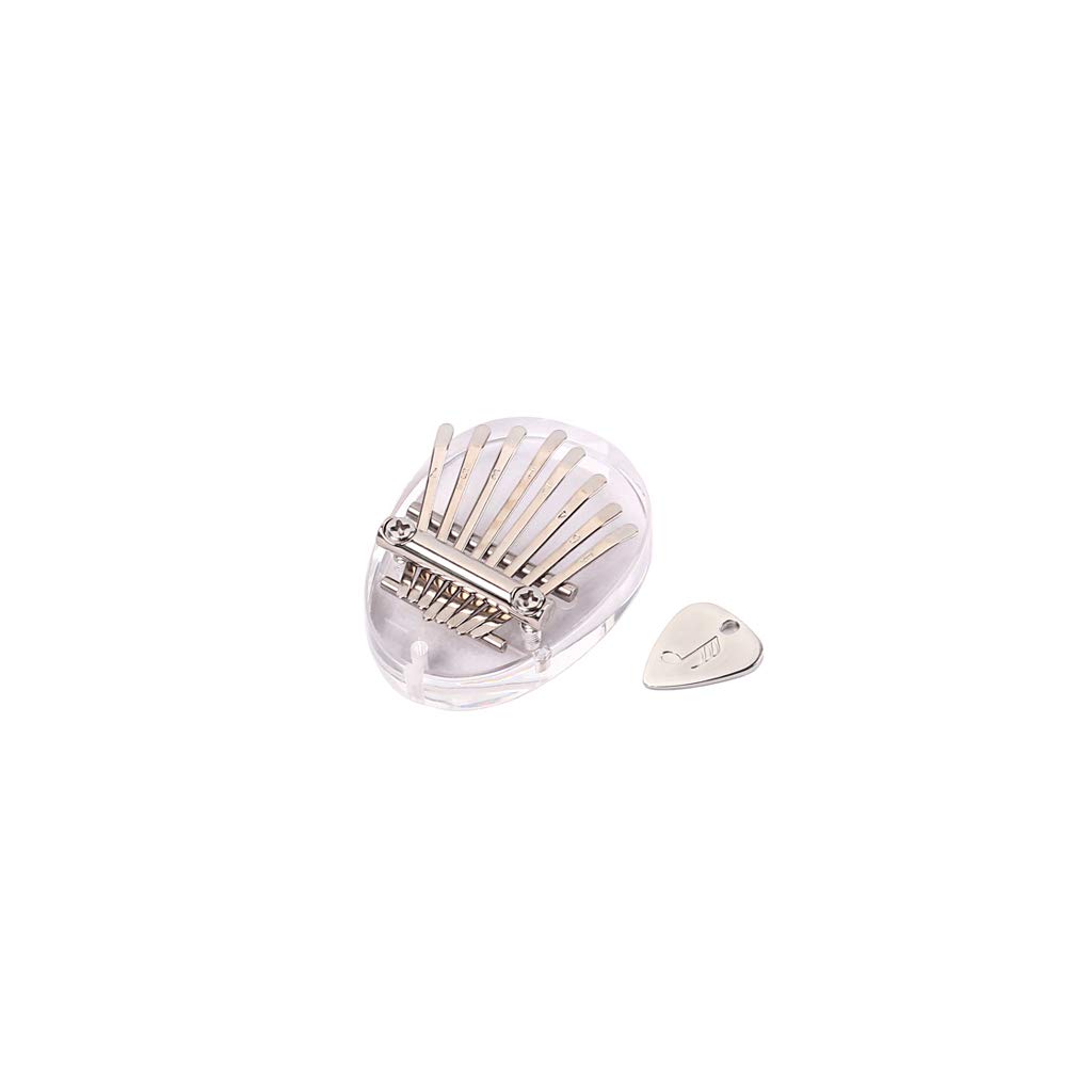 Alnicov 8 tasti Kalimba Thumb Piano, mini strumento musicale per pianoforte con dita in acrilico trasparente adatto per principianti Bambini Adulti Professionisti