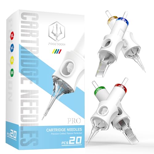 Image of POSEIDON Tattoo Cartridge Needles 20PCS #10 1009RL Round Liner | For Lining and Detailed Work with Standard Cartridge Grips, Disposable with Safety Membrane, EO Sterilized, 316L Steel