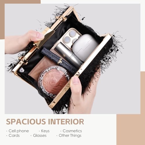 Bolso Tote de Plumas de Avestruz para Mujer miniatura 6