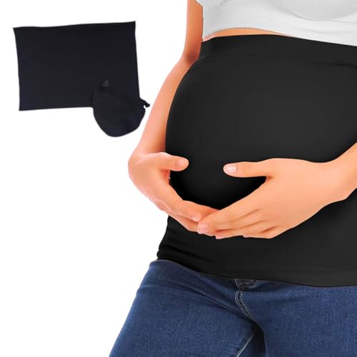 Kit Cinta Faixa e Extensor de Calça para Gestante (Preto)