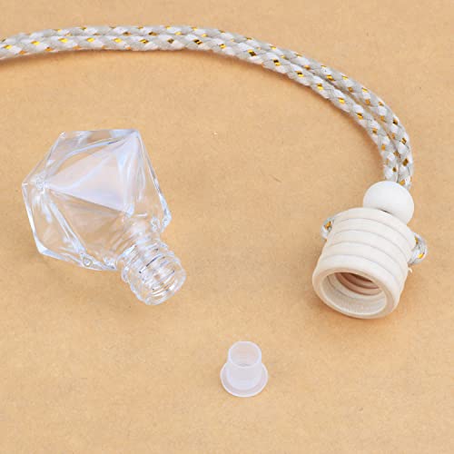 6 Packs Hanging Car Air Freshener Empty Perfume Bottles Essential Oils Glass Bottle Car Fragrance Diffuser Home Auto Ornament (Star Shape) #TOP4