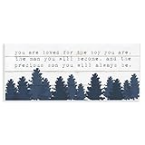 Stupell Industries You Are Loved For The Precious Son You Are Navy Blue Forest Wall Plaque Art Design By Artist Daphne Polselli, 7 x 17
