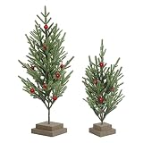 Super Holiday 2PCS Small Artificial Christmas Tree, Tabletop Little Mini Xmas Tree Decorations, for