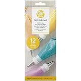 Aptas para microondas Wilton Mangas Pasteleras Desechables, Transparentes, 4.54x9.62x21.3 cm, 12 Unidades