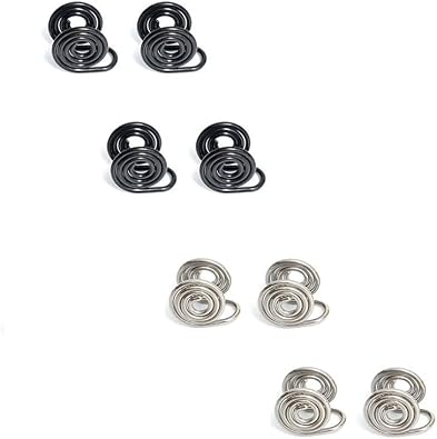 Keloids Pressure Acupressure Clip Earrings Non-pierced Stainless Steel Spiral Earrings 4pairsBlack&Silver
