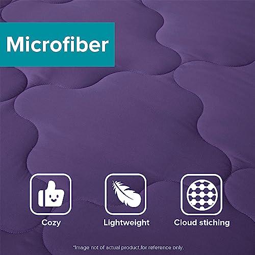 Image of Comfort Spaces Vixie Comforter Set-Modern Geometric Quaterfoil Cloud Quilted Design All Season Down Alternative Bedding, Matching Shams, Full /Queen(90 inchx90 inch), Microfiler Reversible Purple /Charcoal
