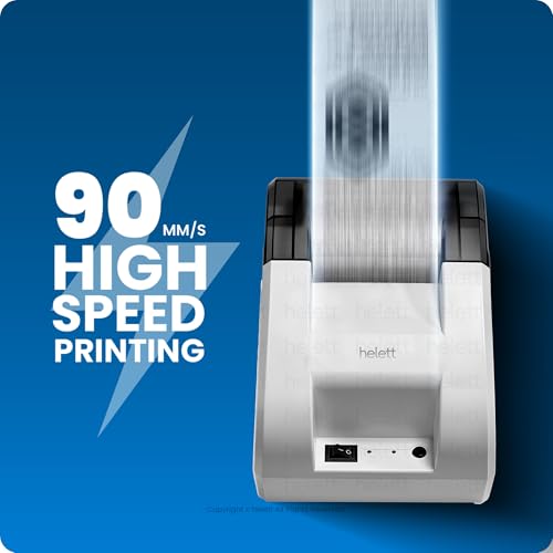 Image of helett HE760 Billing & Invoice Printer | 58mm Bluetooth Thermal Printer | Connect Android only via Bluetooth | No USB Connection | 203 DPI High Resolution (White)