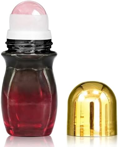 Warmify Refillable Roller Waisted Bottles, Pink Amber Bottles, 1 Ounces, 30ml Waisted Bottle