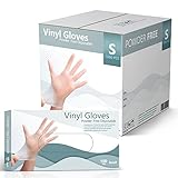 Vinyl Gloves, Disposable Gloves, Comfortable, Latex and Powder Free (Small)